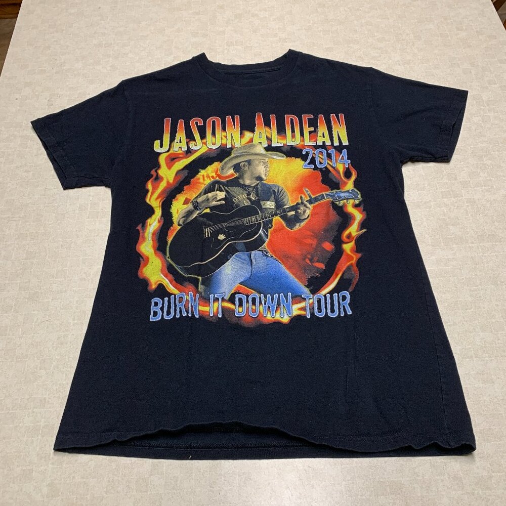 2014 Jason Aldean Burn It Down Tour T-Shirt sz M